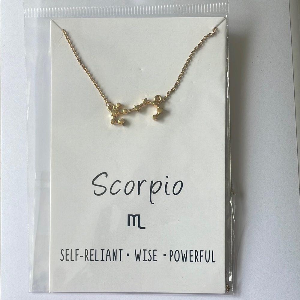 Gold Zodiac Scorpio Celestial Necklace